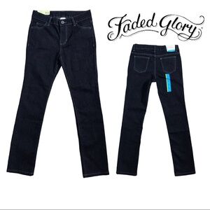 NWT Faded Glory Black Wash Girls Skinny Jeans